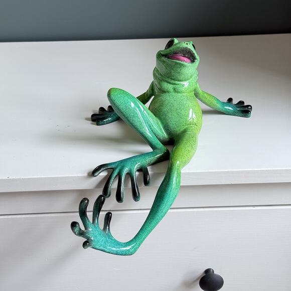 Kitty’s Critters Zoom Zoom Green Frog Shelf Sitting Figurine Retired‎ Rare 13in - Picture 1 of 13